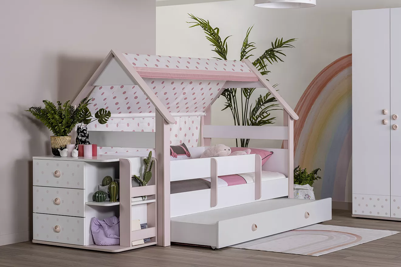 Montessori Pink Alt Karyola - Görsel 3