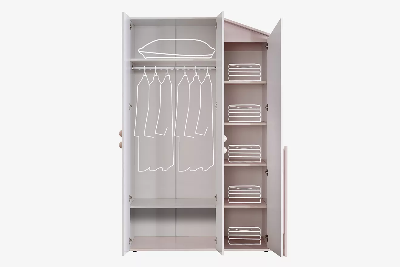 Montessori Pink S 3 Kapılı Dolap - Görsel 3