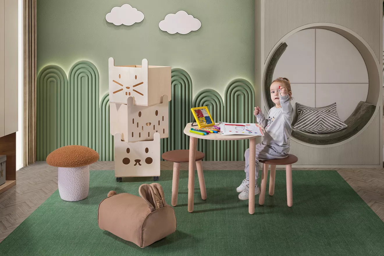 Mantar Puf (Krem Kahve) - Görsel 2